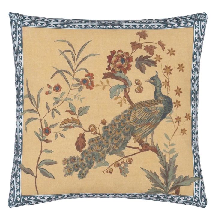 Poduszka dekoracyjna John Derian Peacock Toile Sepia