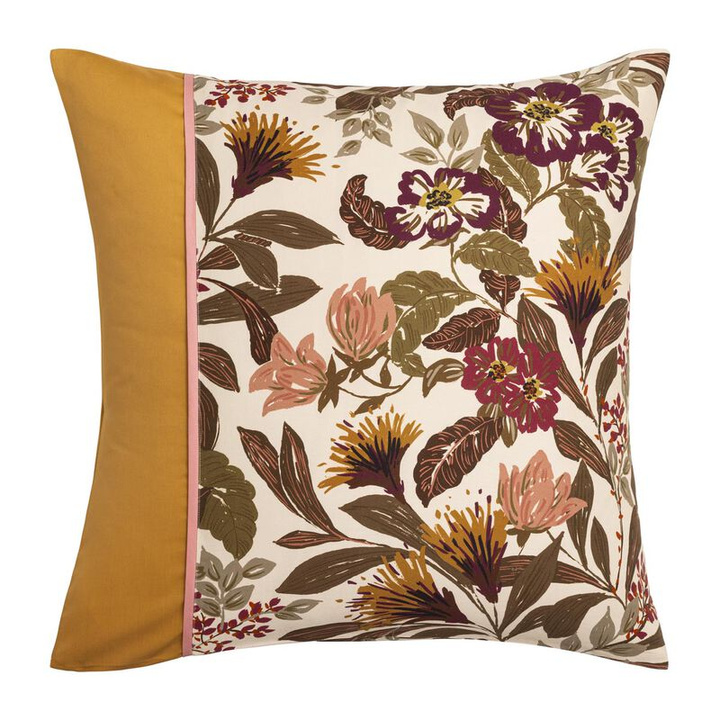 Poszewka satynowa Le Jacquard Français Panache de fleurs Yellow