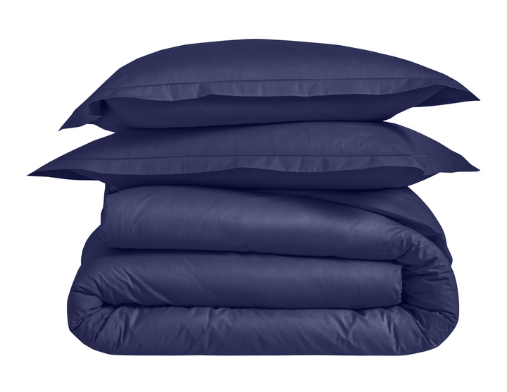 Pościel perkalowa Blanc Des Vosges Uni Granatowa 