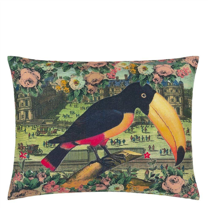 Poduszka dekoracyjna John Derian Toucan Floral Sepia