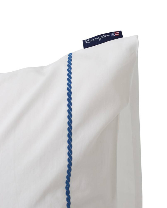Komplet pościeli bawełnianej Lexington Rope Embroidered White/Blue