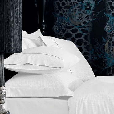 Poszewka żakardowa z plisą Valeron Crocodile White