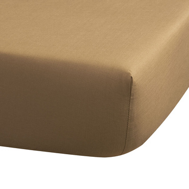 Prześcieradło bawełniane ze ściągaczem Le Jacquard Français Eclat Beige