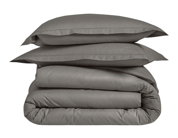 Pościel perkalowa Blanc Des Vosges Uni Grafitowa