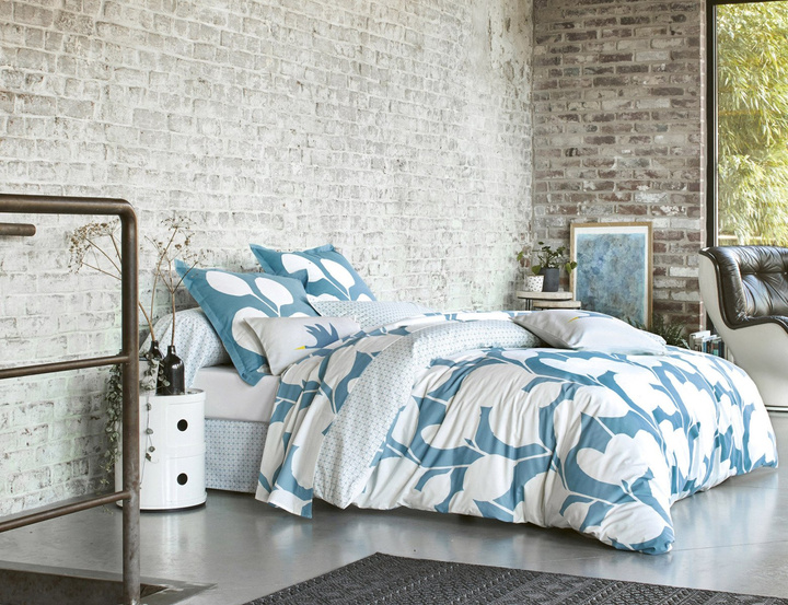 Poszewki perkalowe Scion Living Steppes Bleu Canard