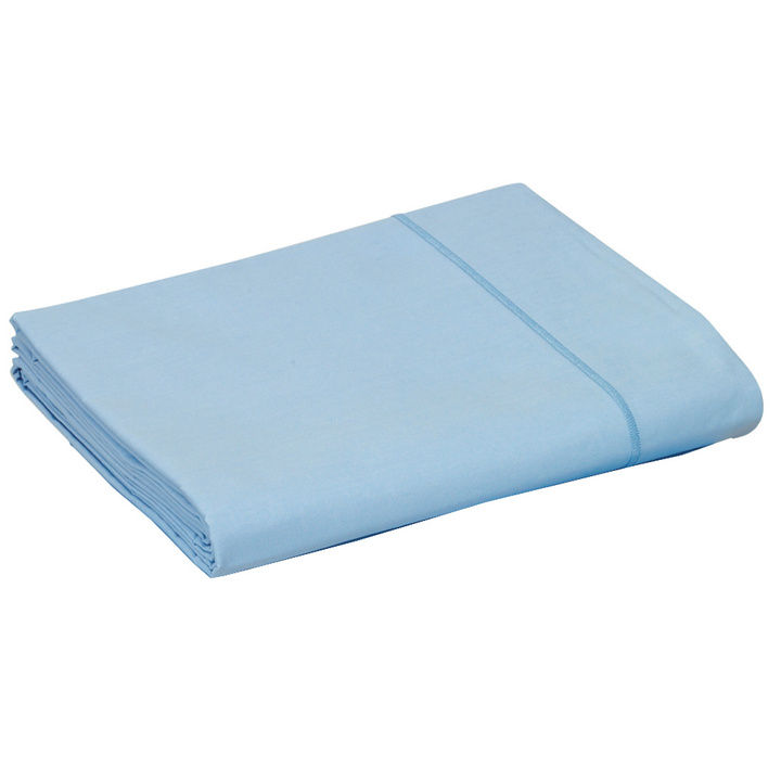Pościel perkalowa Blanc Des Vosges Uni Błękitna