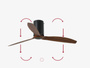 Wentylator sufitowy Faro Barcelona Mini Tube Fan M Matt black/wood DC