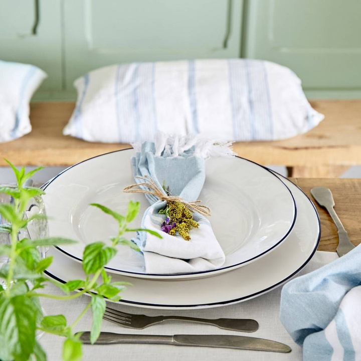 Talerz płytki Costa Nova Beja White Blue 28 cm