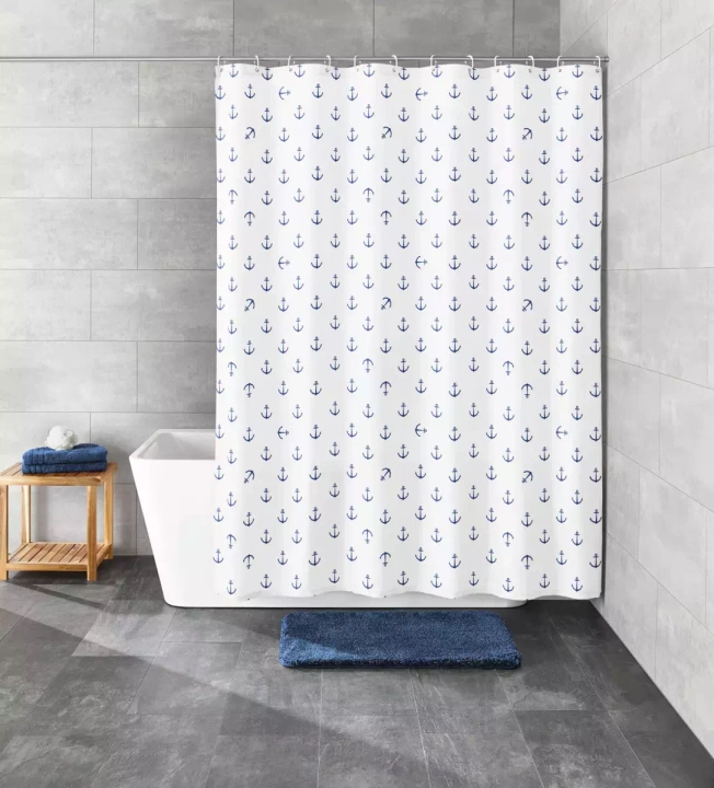 Zasłona prysznicowa Kleine Wolke Anchor Dark Blue Ostatnie Sztuki 