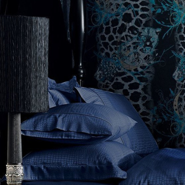 Poszewka żakardowa z plisą Valeron Crocodile Navy Ostatnie Sztuki