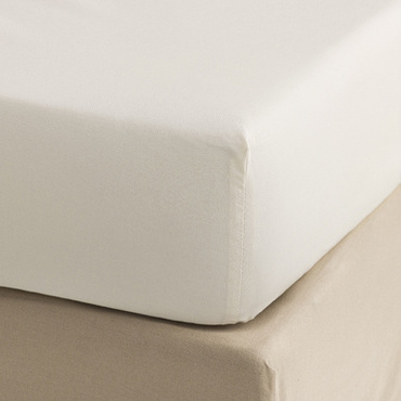 Prześcieradło perkalowe ze ściągaczem Le Jacquard Français Victoria Beige