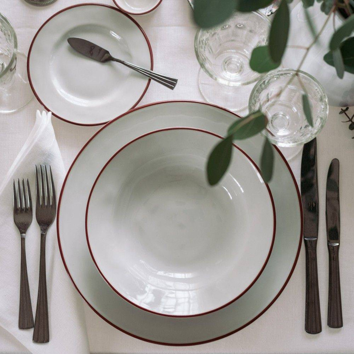 Talerz płytki Costa Nova Beja White Red 28 cm