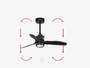 Wentylator sufitowy Faro Barcelona Just Fan XS Led Matt black DC SMART