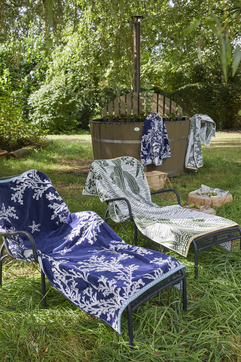 Ręcznik plażowy aksamitny Alexandre Turpault Belize Marine