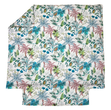 Poszwa satynowa Blanc Des Vosges Palmeraie Niebieska