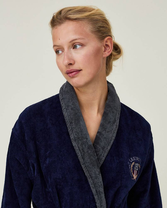 Szlafrok welurowy Lexington Hotel Contrast Dress Blue/White