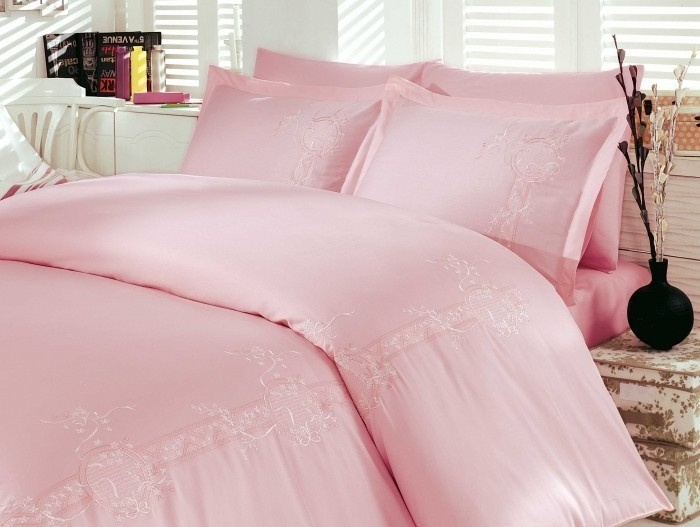 Pościel satynowa Hobby Lydia Pink 100% bawełny