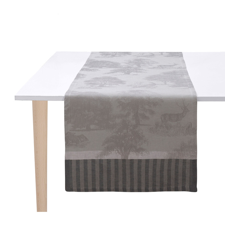 Bieżnik lniany Le Jacquard Français Souveraine Silver