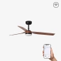 Wentylator sufitowy Faro Barcelona Punt LED M black/dark wood DC SMART