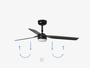 Wentylator sufitowy Faro Barcelona Punt LED M black fan DC SMART