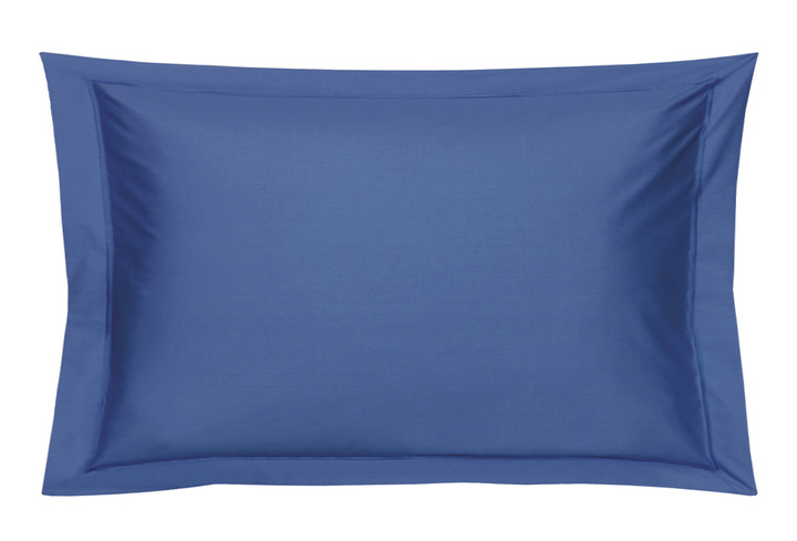 Pościel perkalowa Blanc Des Vosges Uni Niebieska