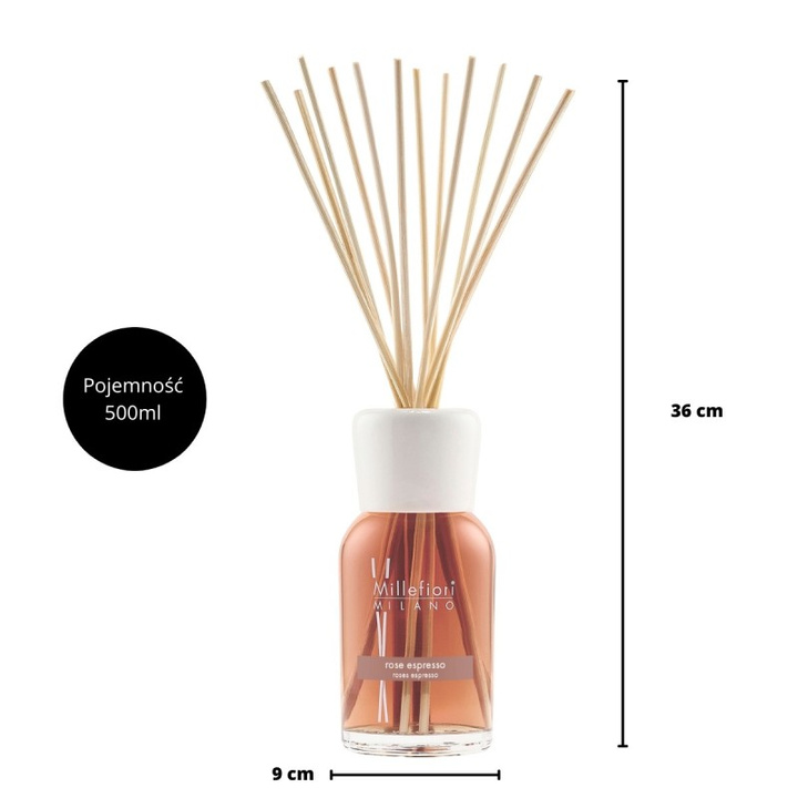 Pałeczki zapachowe 500 ml Millefiori Milano Rose Espresso