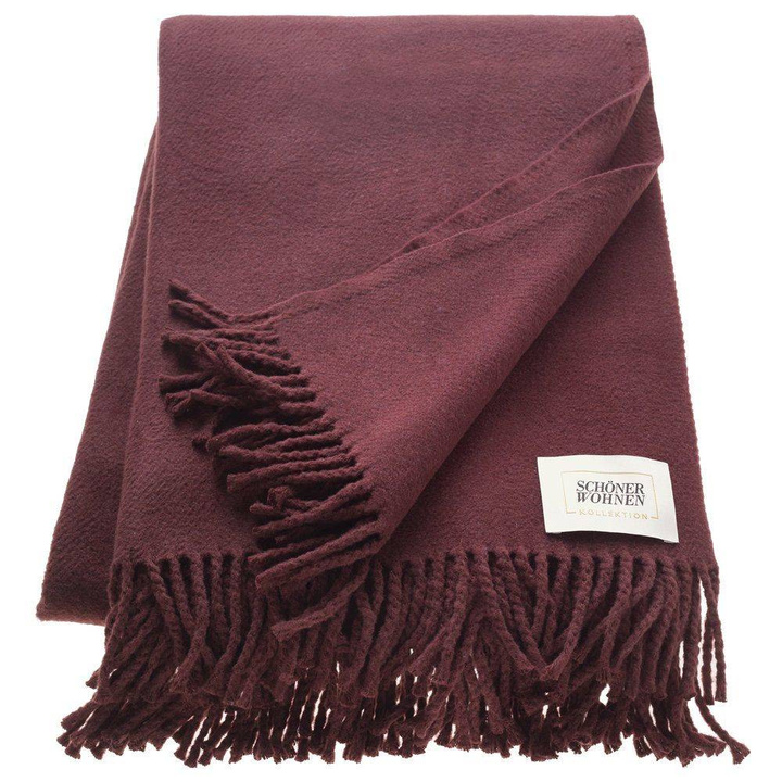 Pled bawełniany Schöner Wohnen Basics Plum