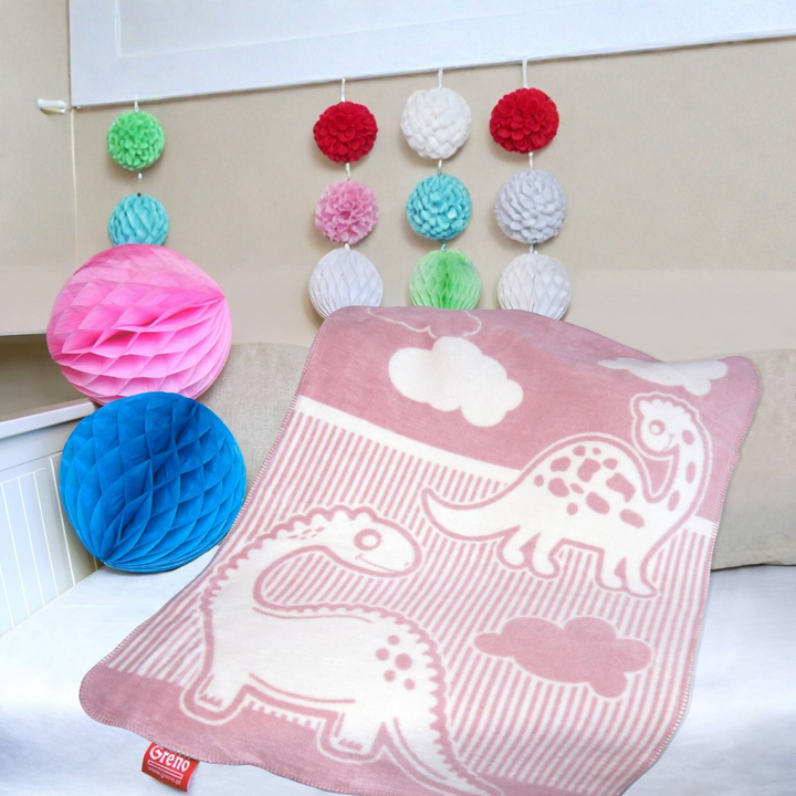 Kocyk dziecięcy Greno Dino Brudny Róż