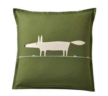Poszewka perkalowa Scion Living Mr Fox Zielona