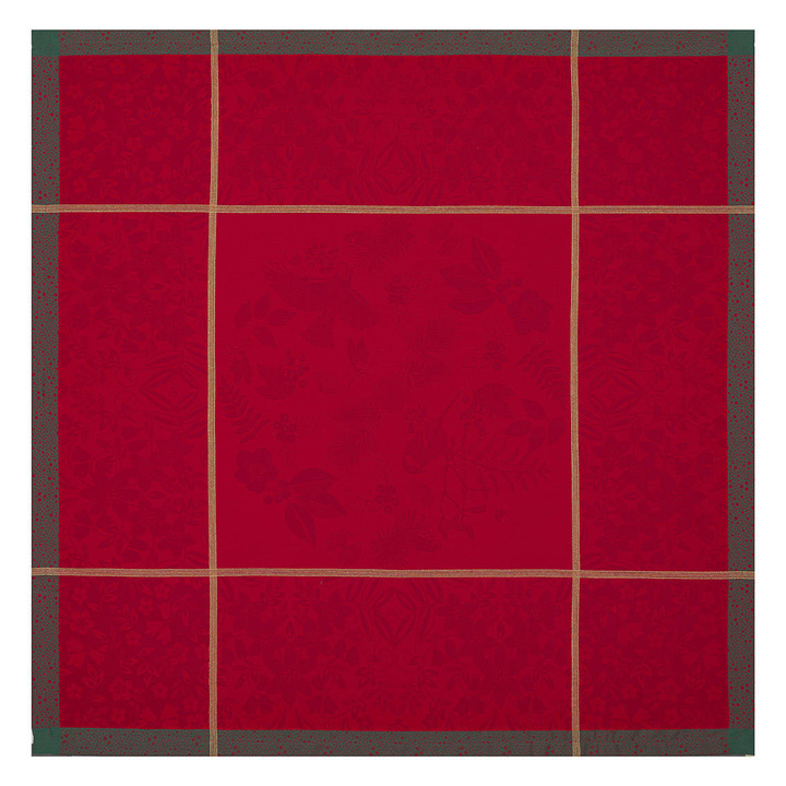 Obrus bawełniany Le Jacquard Français Poésie d'hiver Czerwony