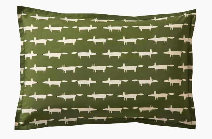 Poszewka perkalowa Scion Living Mr Fox Zielona