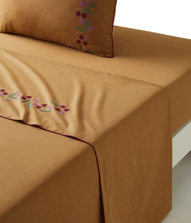 Prześcieradło perkalowe ze ściągaczem Sylvie Thiriez Poesie d'automne