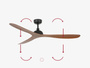 Wentylator sufitowy Faro Barcelona Gotland L Black/wood Fan SMART