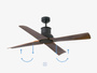 Wentylator sufitowy Faro Barcelona Winche M Brown DC