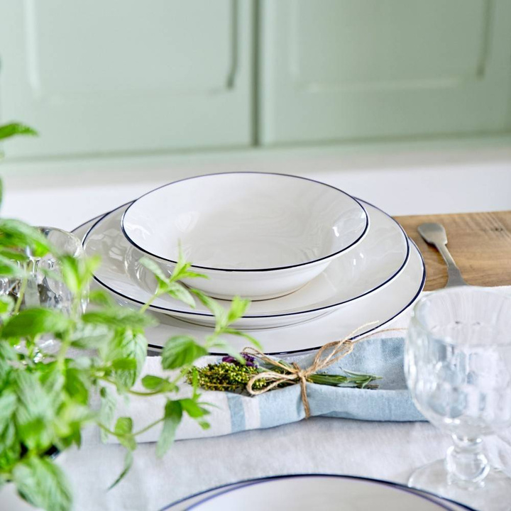 Talerz płytki Costa Nova Beja White Blue 33 cm