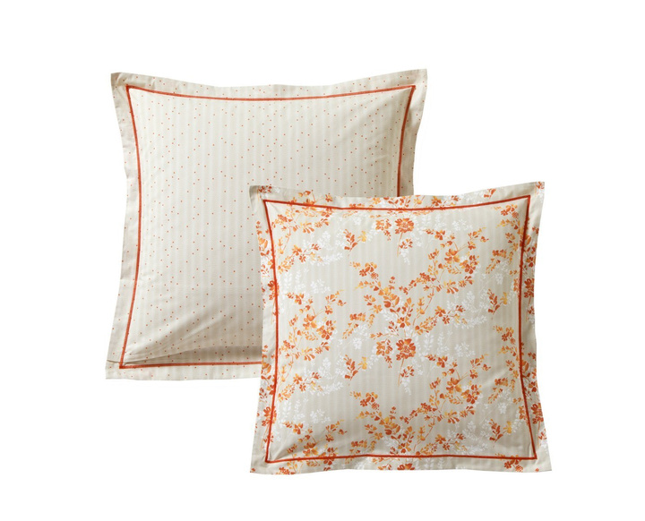 Poszewka perkalowa Blanc Des Vosges Le Vent Paprika