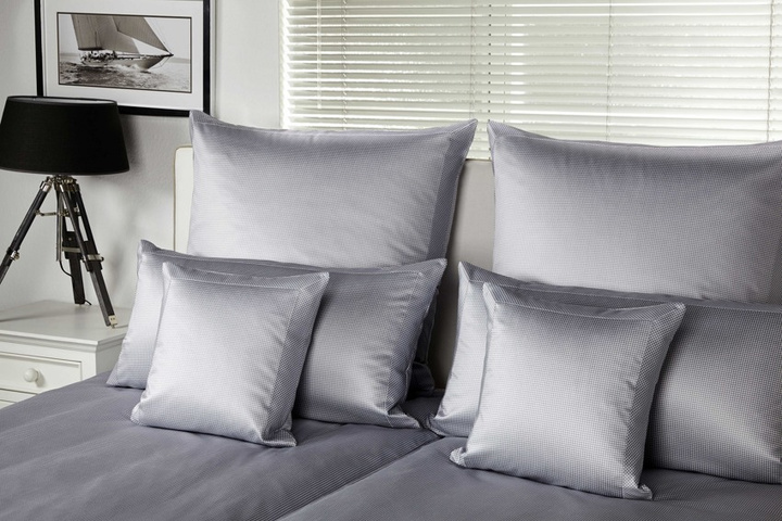 Poszewka satynowa Elegante Vichy Grey 100% bawełna