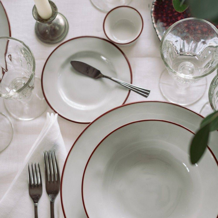 Talerz płytki Costa Nova Beja White Red 15 cm