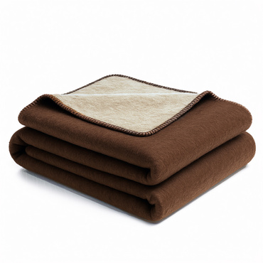 Koc Moca dwustronny brązowo - beżowy Ostatnie Sztuki