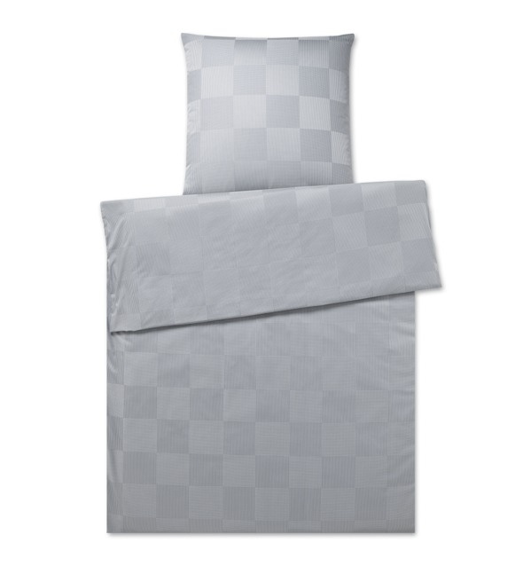 Poszewka satynowa Elegante Checkpoint Silver 100% bawełna