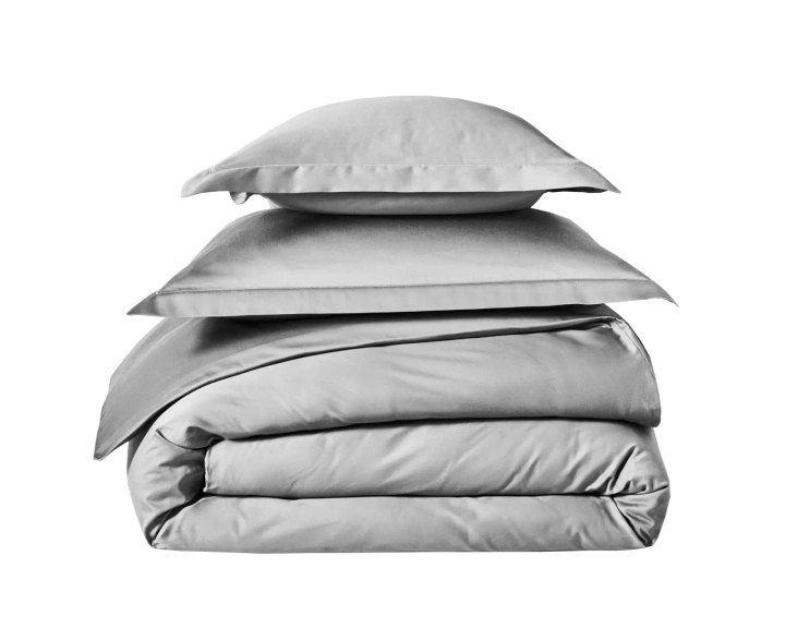 Pościel satynowa Blanc Des Vosges Uni Szara