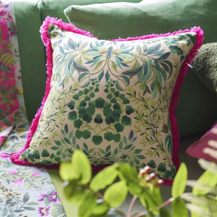 Poduszka dekoracyjna Designers Guild Ikebana Damask Embroidered Fuchsia