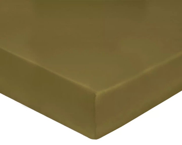 Pościel satynowa Blanc Des Vosges Uni Oliwkowa 