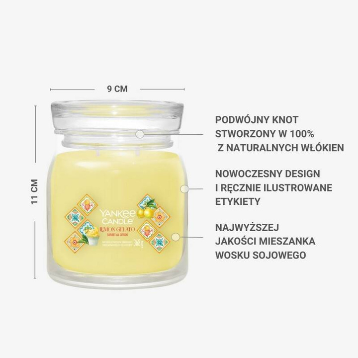 Świeca zapachowa Yankee Candle Autumn Lemon Gelato średnia