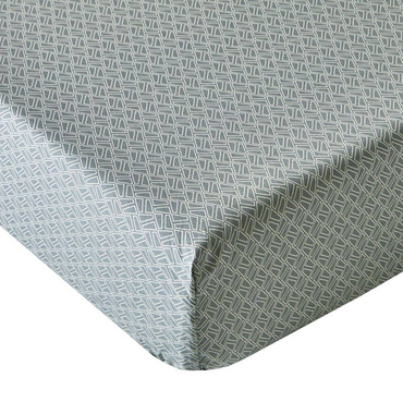 Prześcieradło perkalowe ze ściągaczem Blanc Des Vosges Nuances Perłowe