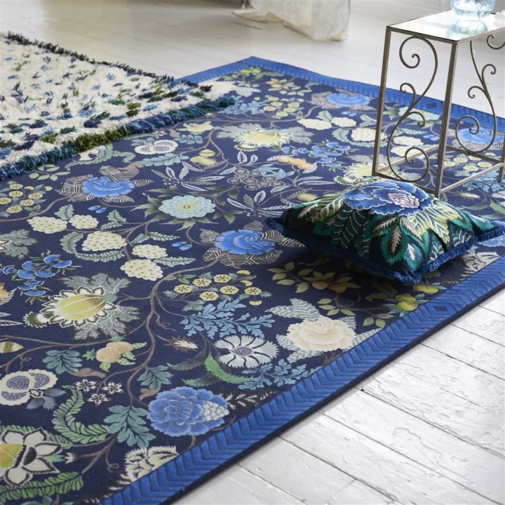 Dywan ręcznie tkany Designers Guild Brocart Decoratif Indigo
