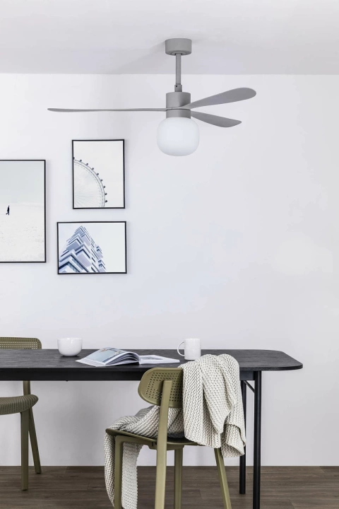 Wentylator sufitowy Faro Barcelona Amelia L Grey Ball LED Fan DC