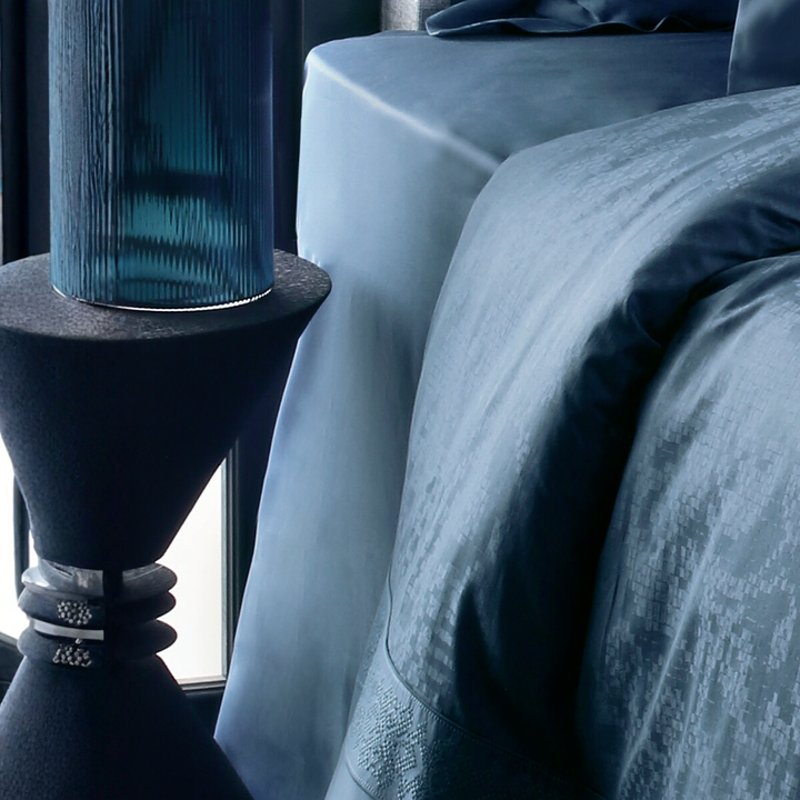 Prześcieradło satynowe bez ściągacza Valeron Valencia Blue Ostatnie Sztuki