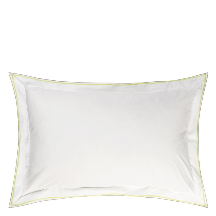 Poszewka perkalowa Designers Guild Astor Pale Grey/Lime