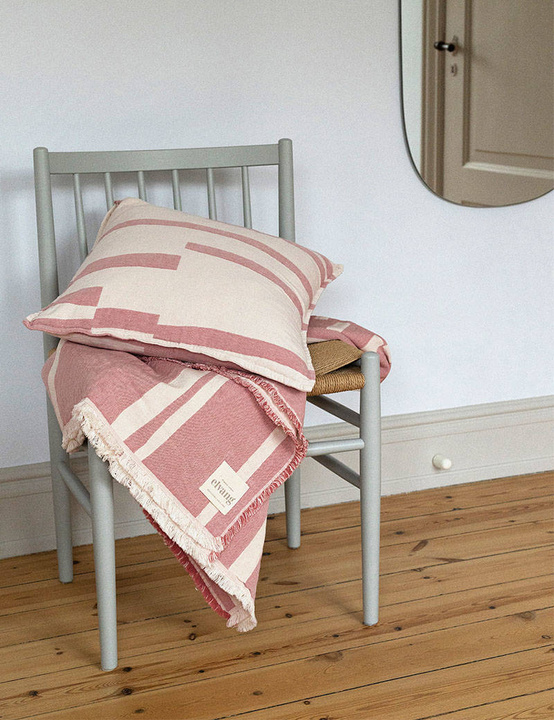 Pled bawełniany Elvang Lyme Grass Rose